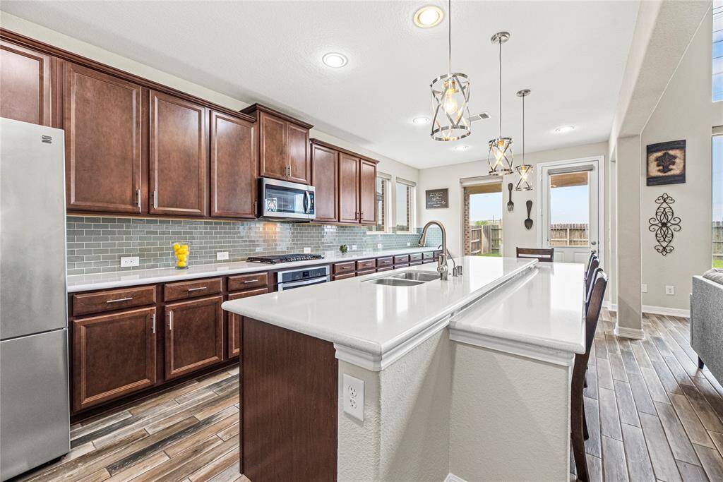 Another view of the beautiful kitchen and it's designer feel.