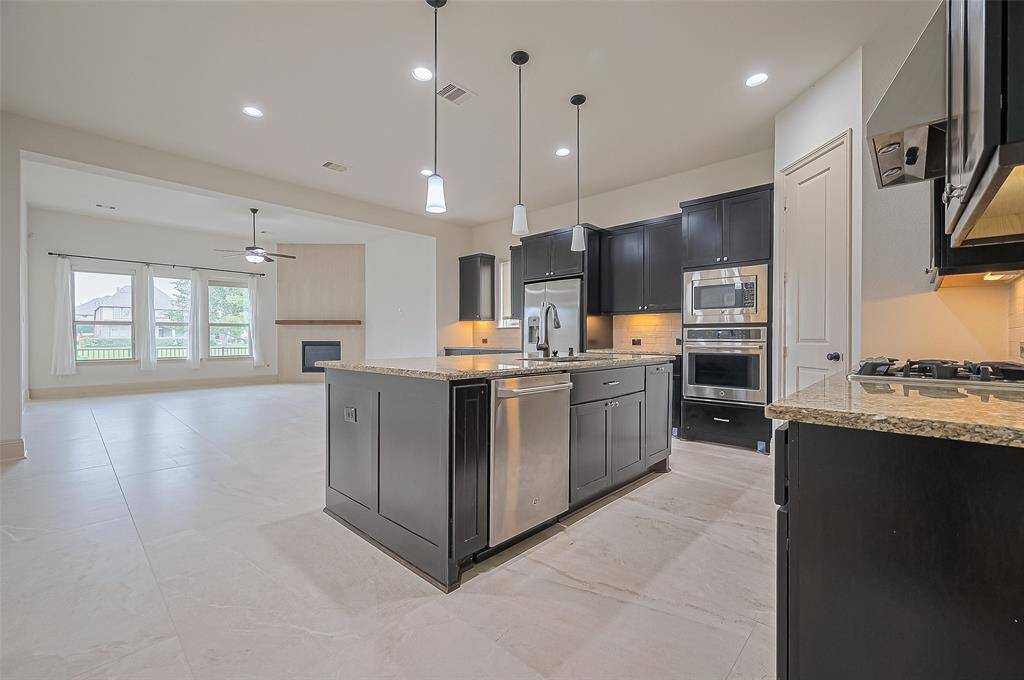 Virtually staged view of the dining room