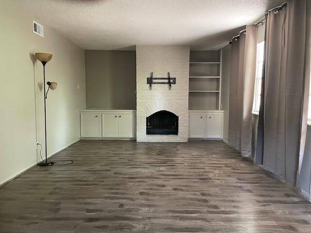 Living room with woodburning fireplace