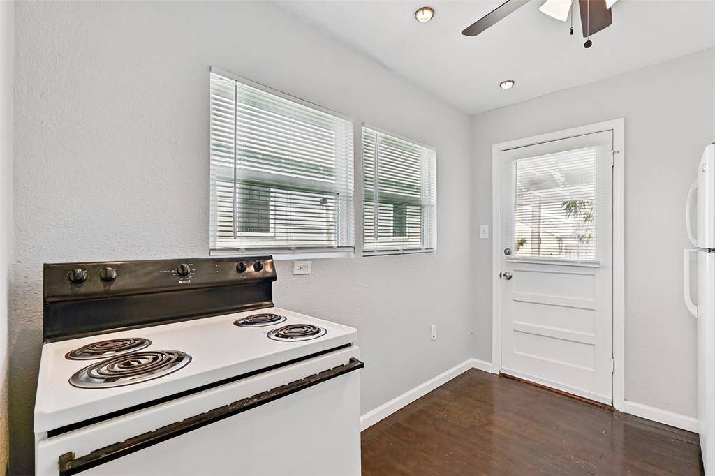 Kitchen leading into the backyard