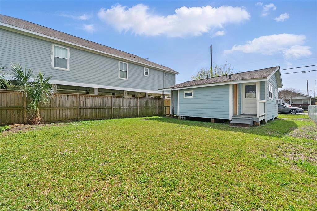 Fenced backyard