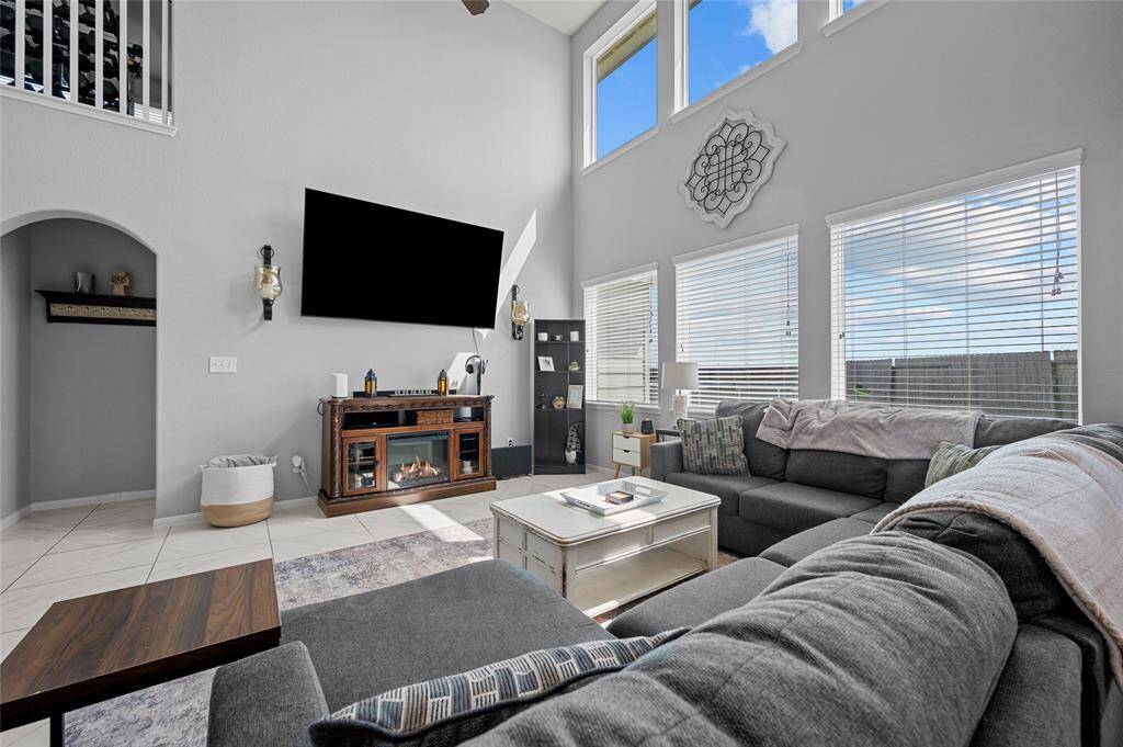 Two story family room