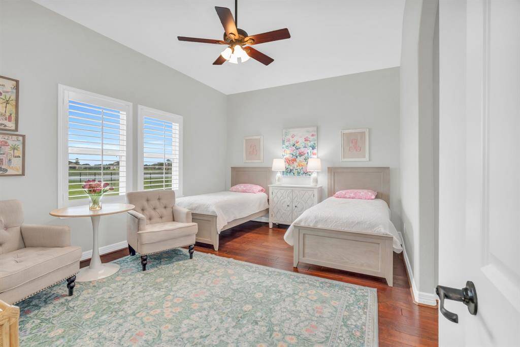 This secondary bedroom has lots of natural light, high ceilings and a ceiling fan overlooking the back yard space! 27103 Boater's Crossing Dr., Katy, TX  77493