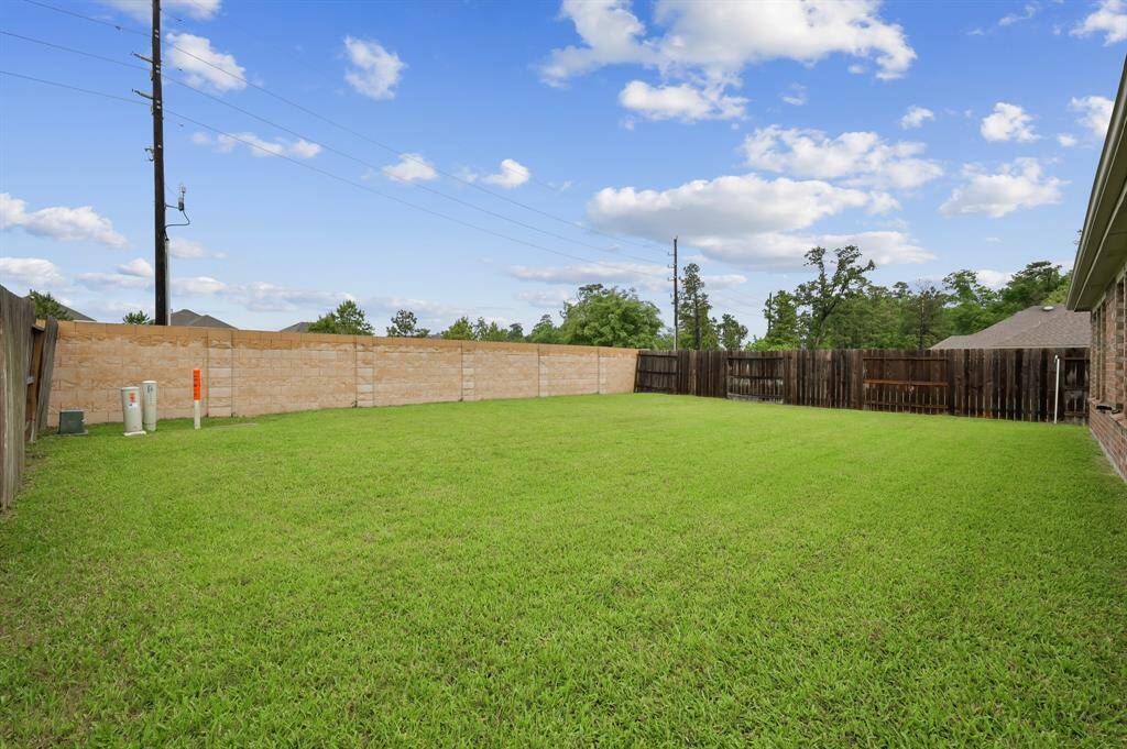 Fenced back yard.