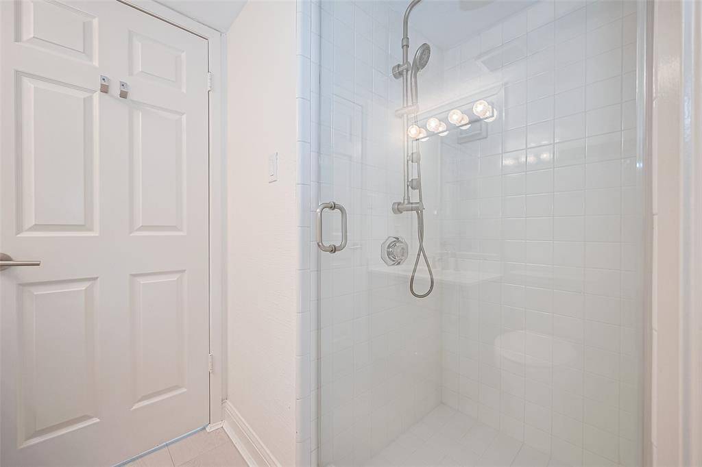Large shower in full secondary bathroom downstairs.
