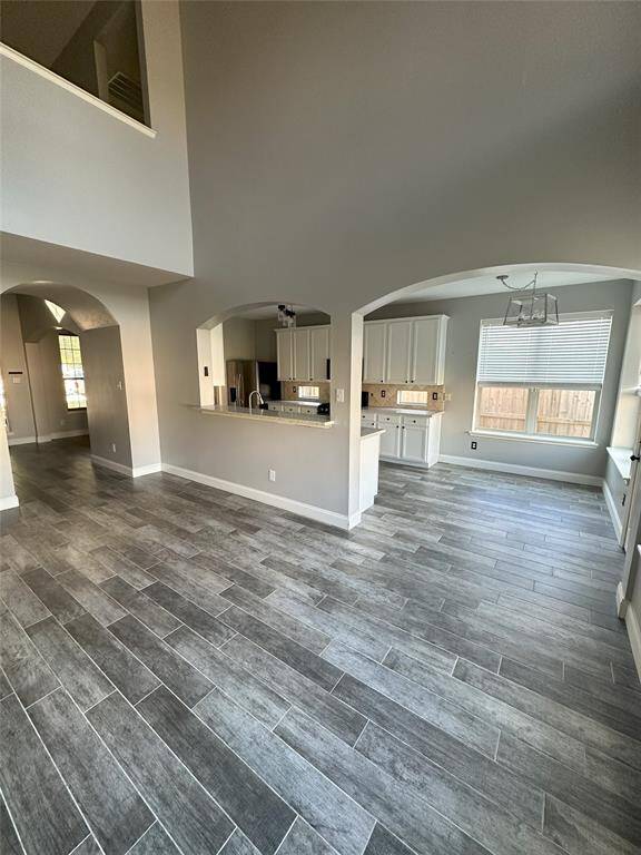 View from Den towards open Kitchen Area