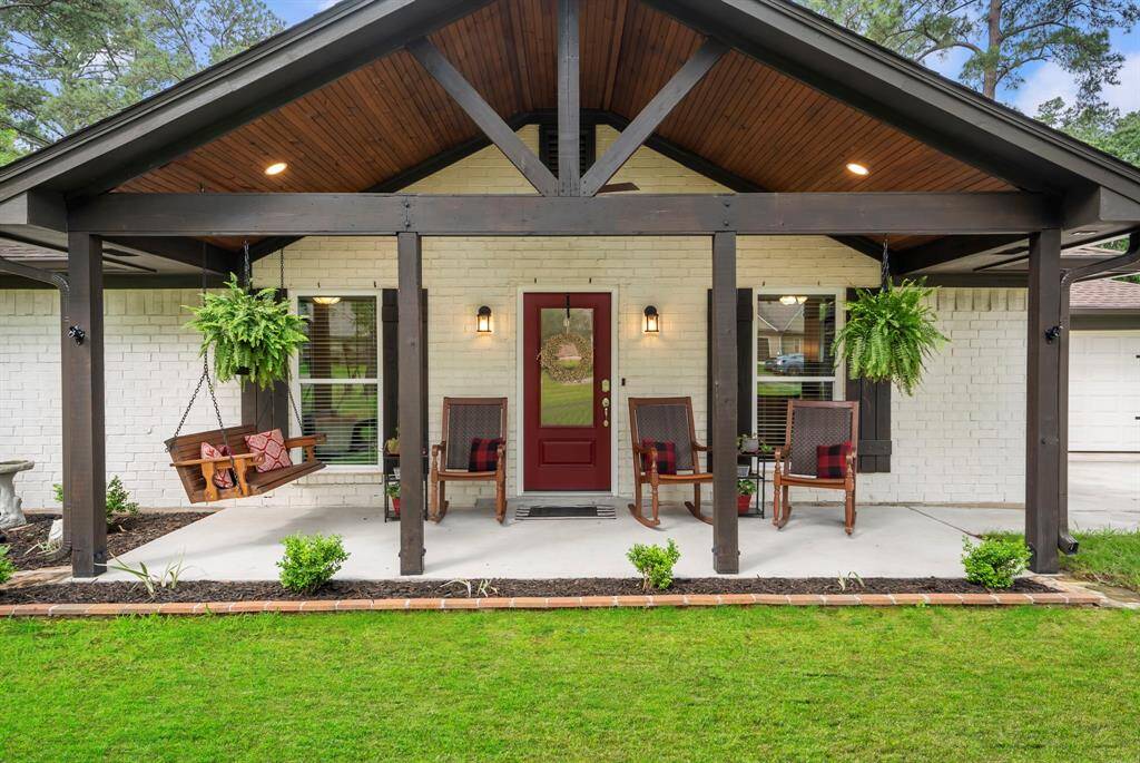 The charming covered porch welcomes you home.