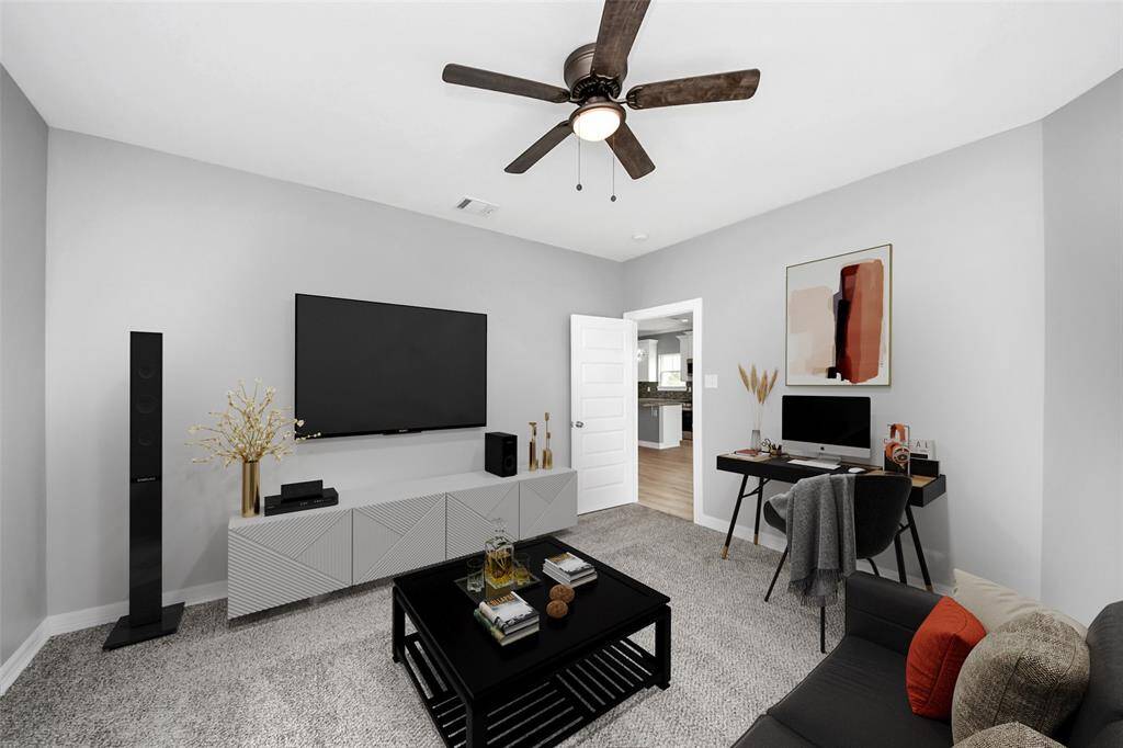 The final room in this stunning home is a versatile space limited only by your imagination, offering the flexibility to serve as a fourth bedroom, a productive home office, or an exciting game room, giving you endless possibilities to tailor it to your lifestyle and needs - virtually staged.