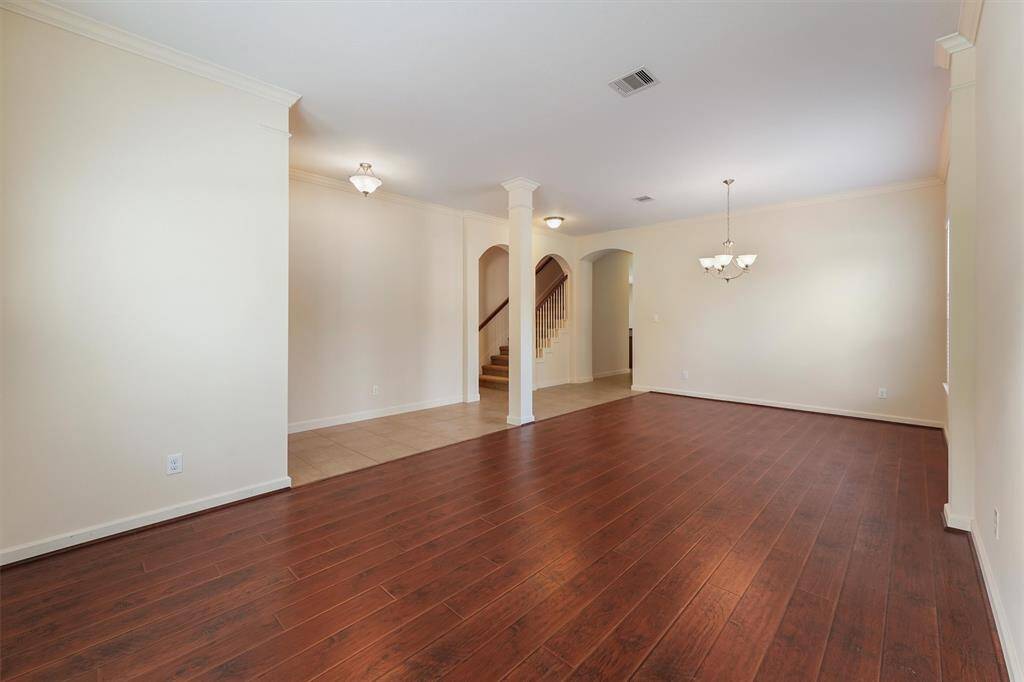 Large space for formal dining/living area.