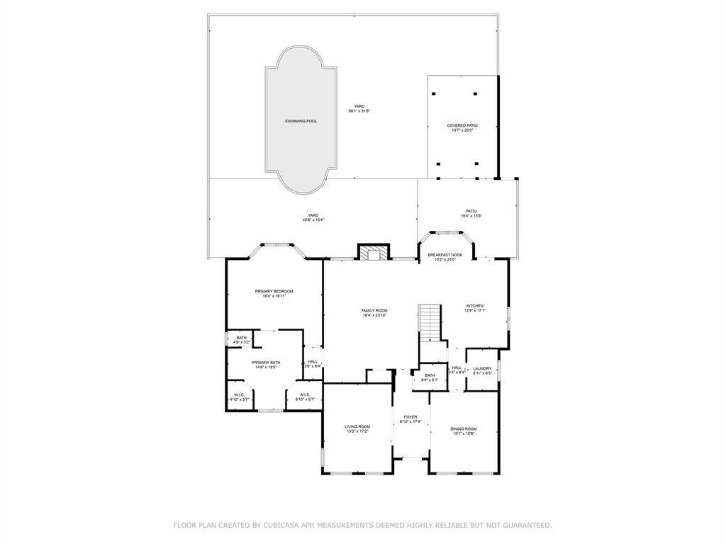 First Floor and back yard. Garage not shown