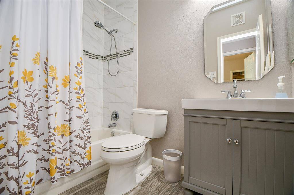 The bathroom has recently been beautifully updated.