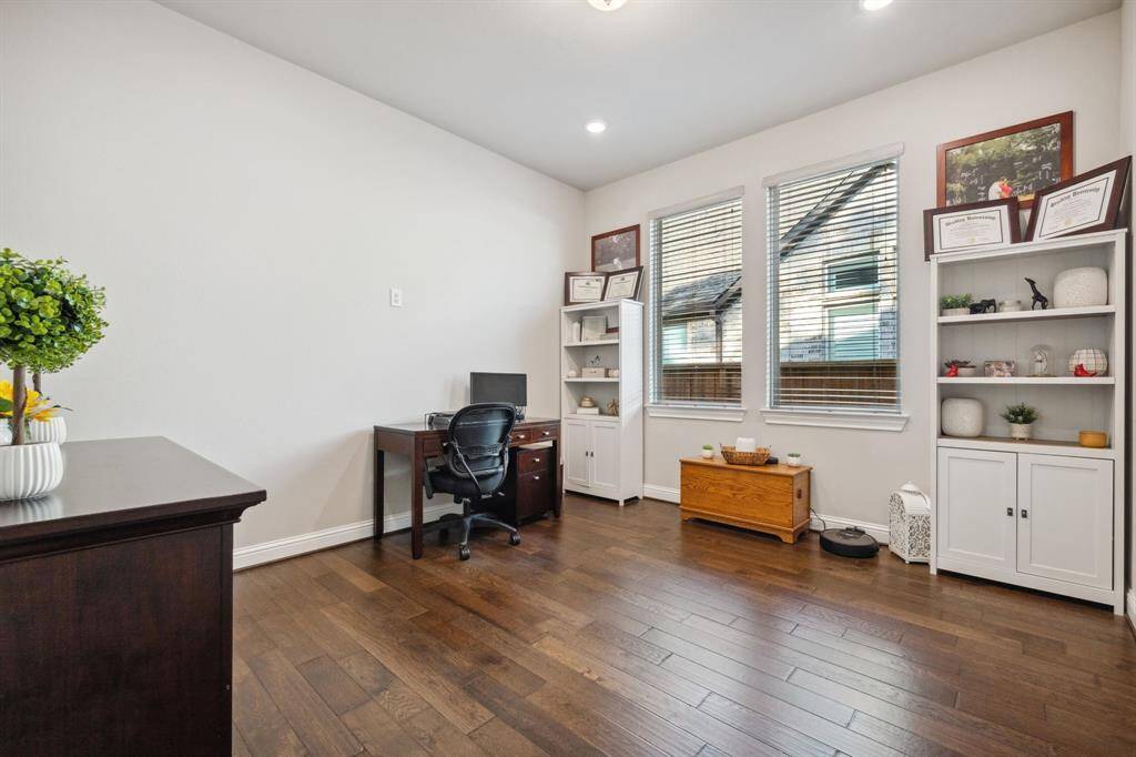 office with hardwood floors