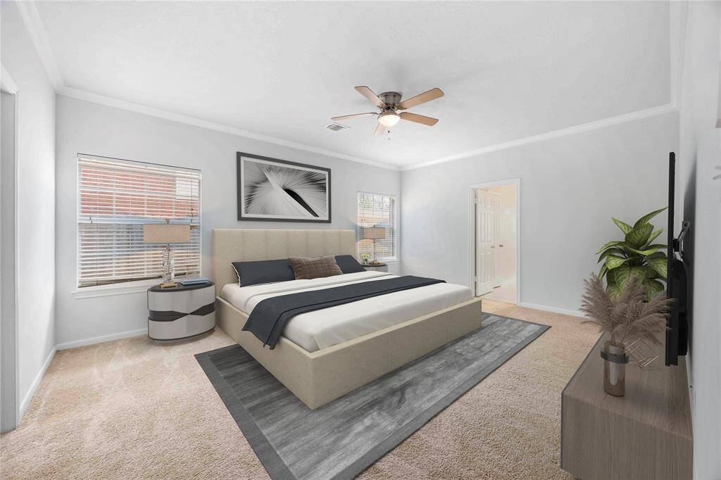 Primary bedroom- virtually staged