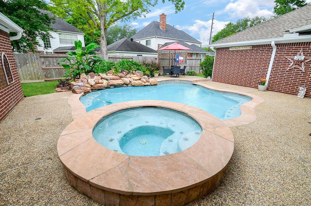Indulge your outdoor senses, anytime of day or night, in your private aquamarine paradise.  Feel the peace as you listen to the waterfall.