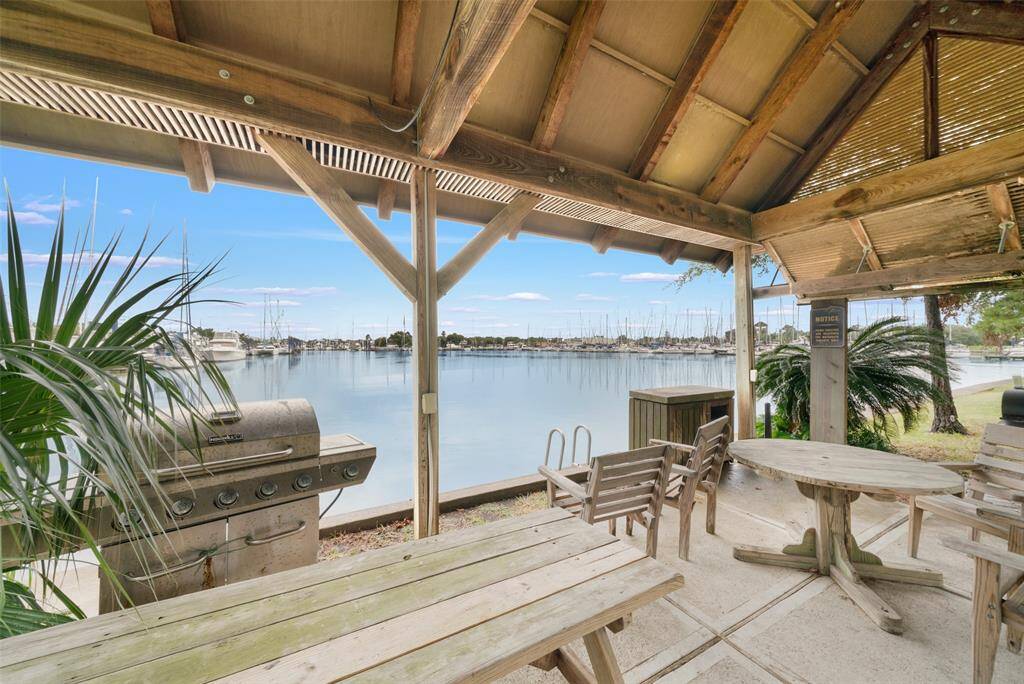 Just across the street, this covered picnic area is a delightful gathering place for cooking out with friends and family.
