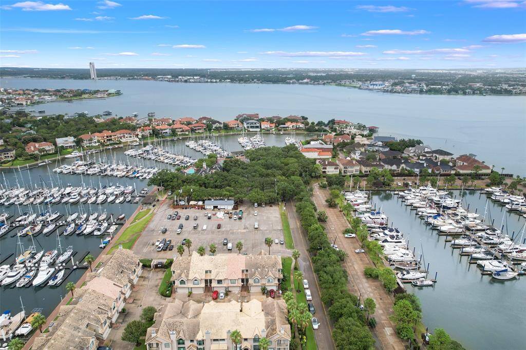 The townhome community is nestled between two marinas.