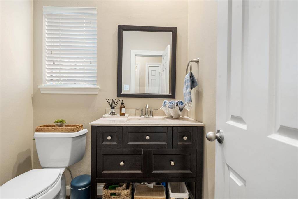 Powder room off the kitchen.