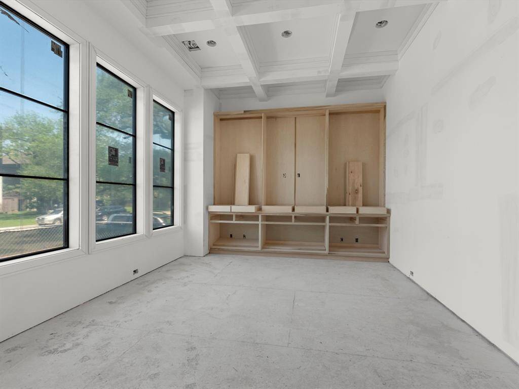 Home office/study with custom cabinets