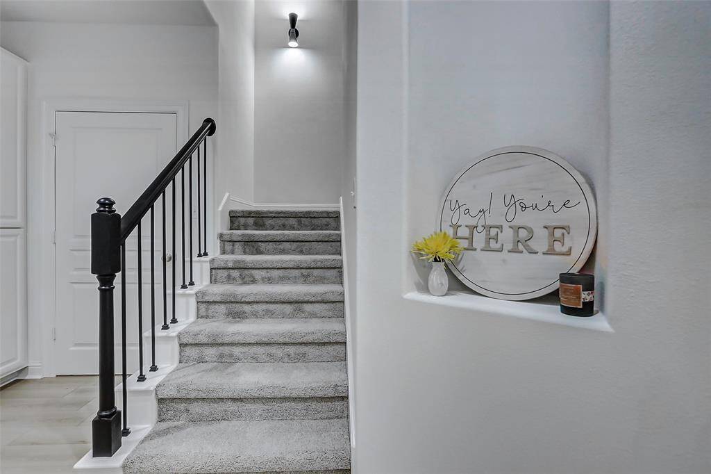 YAY! You're Here! These stairs lead from the first floor to the second floor.