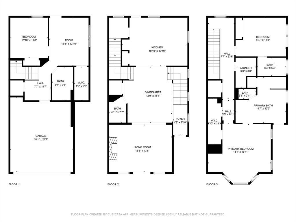 Floor plan for 3 Levels