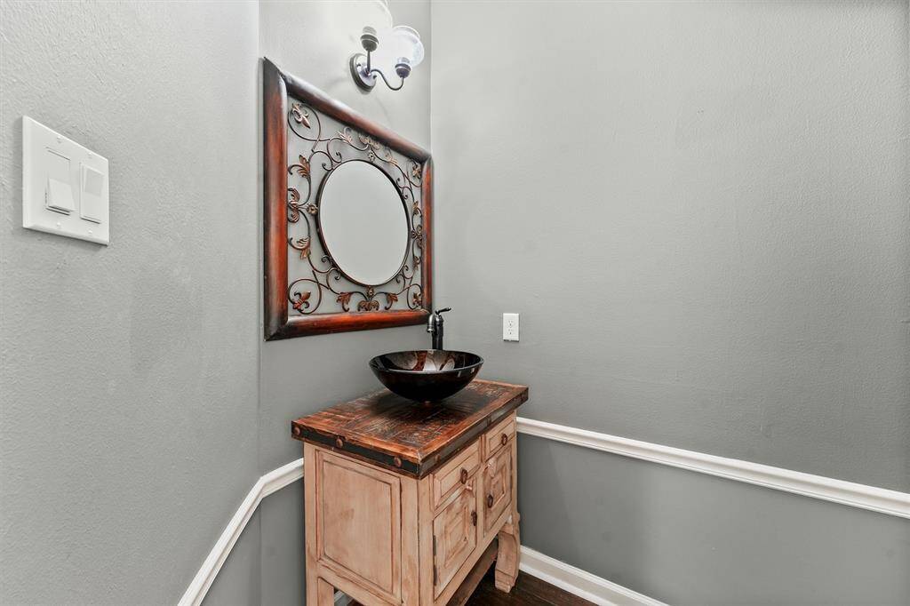 Half Bath convenient to the kitchen.