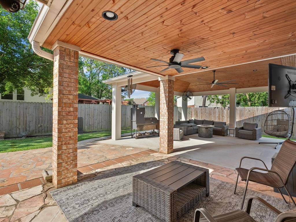 Outdoor Patio with 5 Fans installed perfect for Houston