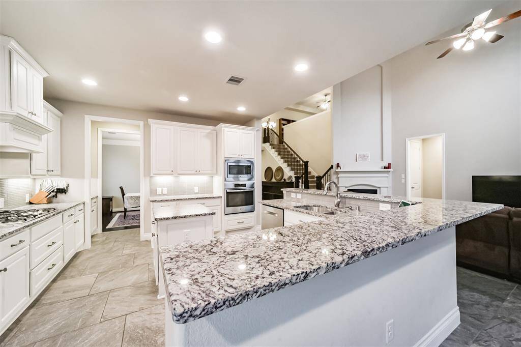 View of the kitchen space from the breakfast area.