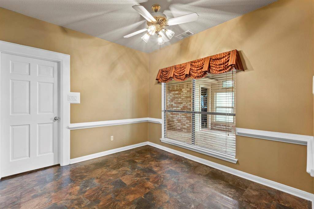 Breakfast room with window looking out to the sun room!