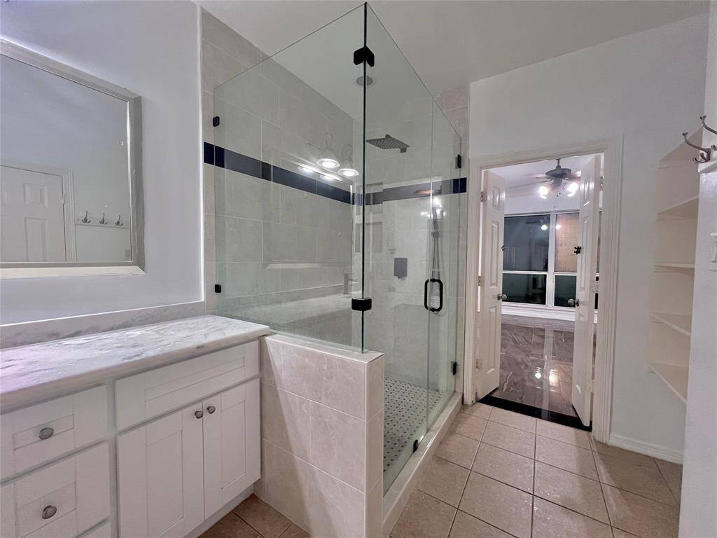 Primary bathroom with upgraded shower
