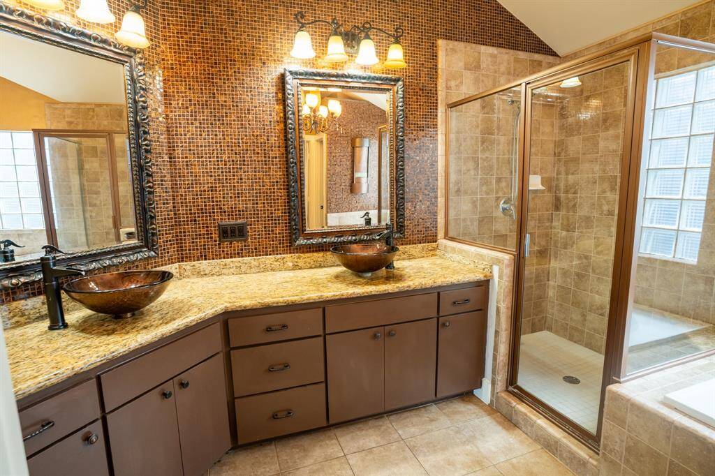 Primary bedroom with double sinks