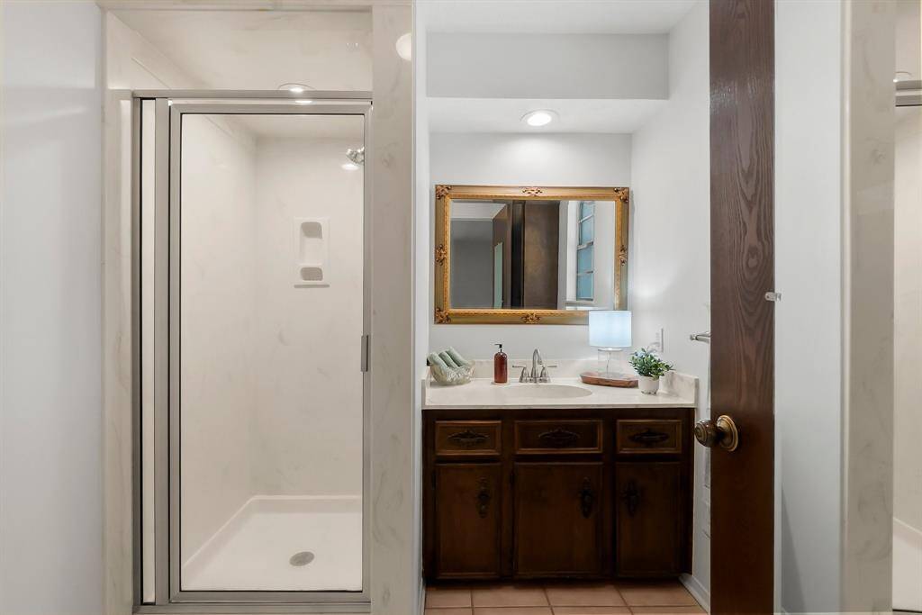 Full bath with shower only.
