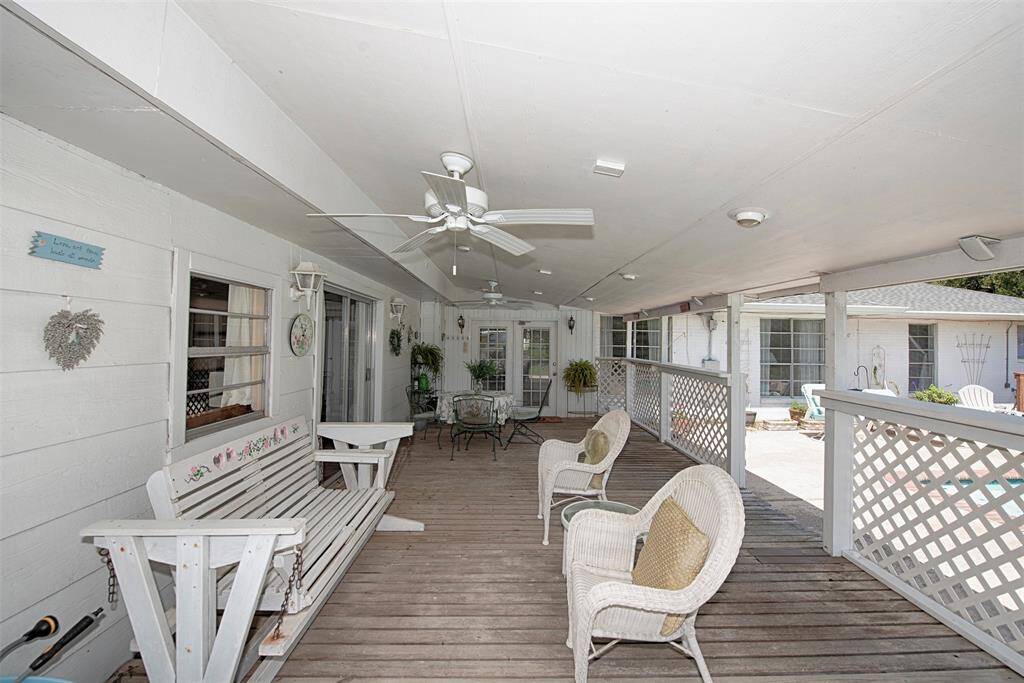 Another view of the back patio which provides sliding door access to the game room.