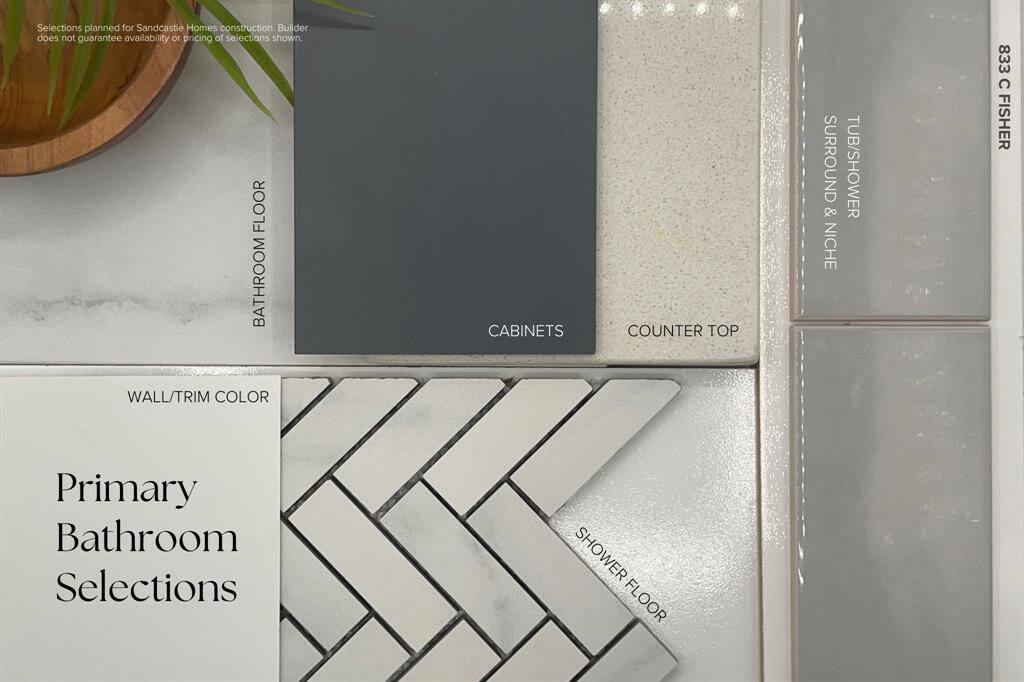 A spa-like retreat with a calming color palette! The primary bath showcases stylish cabinetry, luxurious quartz countertops, and a stunning shower floor in a chic herringbone pattern. Thoughtful design choices make this space as beautiful as it is functional.