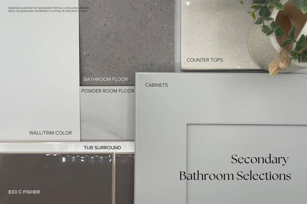 Designed with continuity and elegance, the secondary bath features soft neutral tones, stylish cabinetry, and durable quartz countertops. The sophisticated tile selections create a modern yet timeless look.