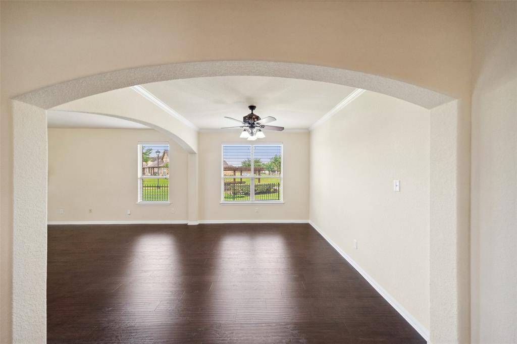 View of formal dining area.