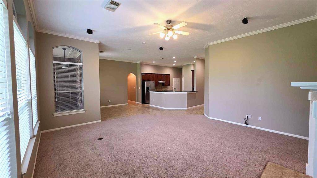 The family room is wired for your entertainment system