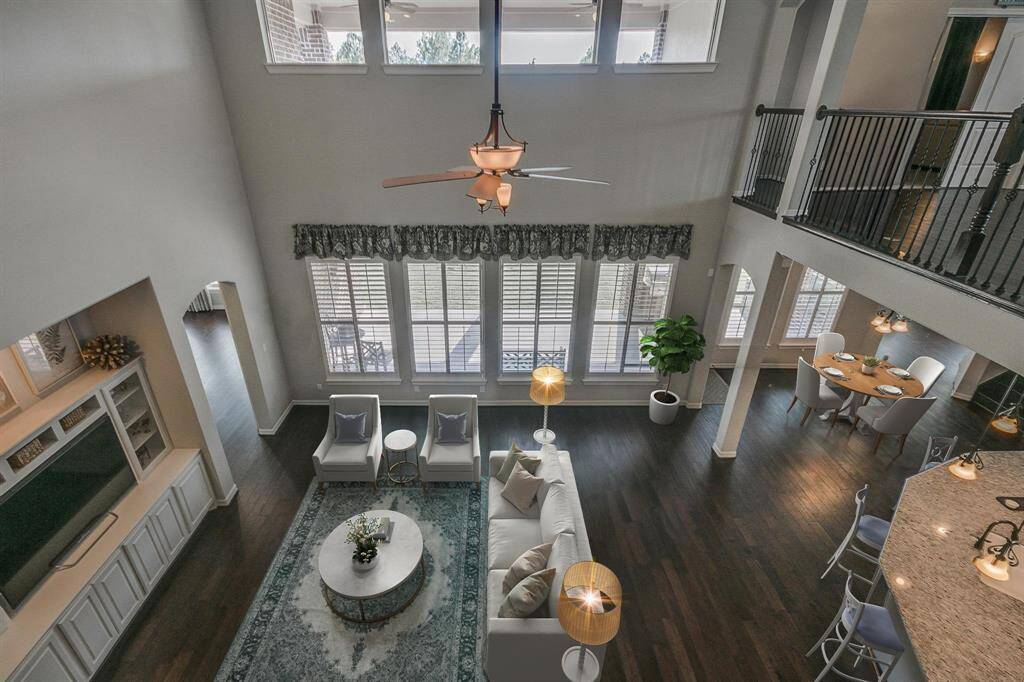View from 2nd floor into family room.