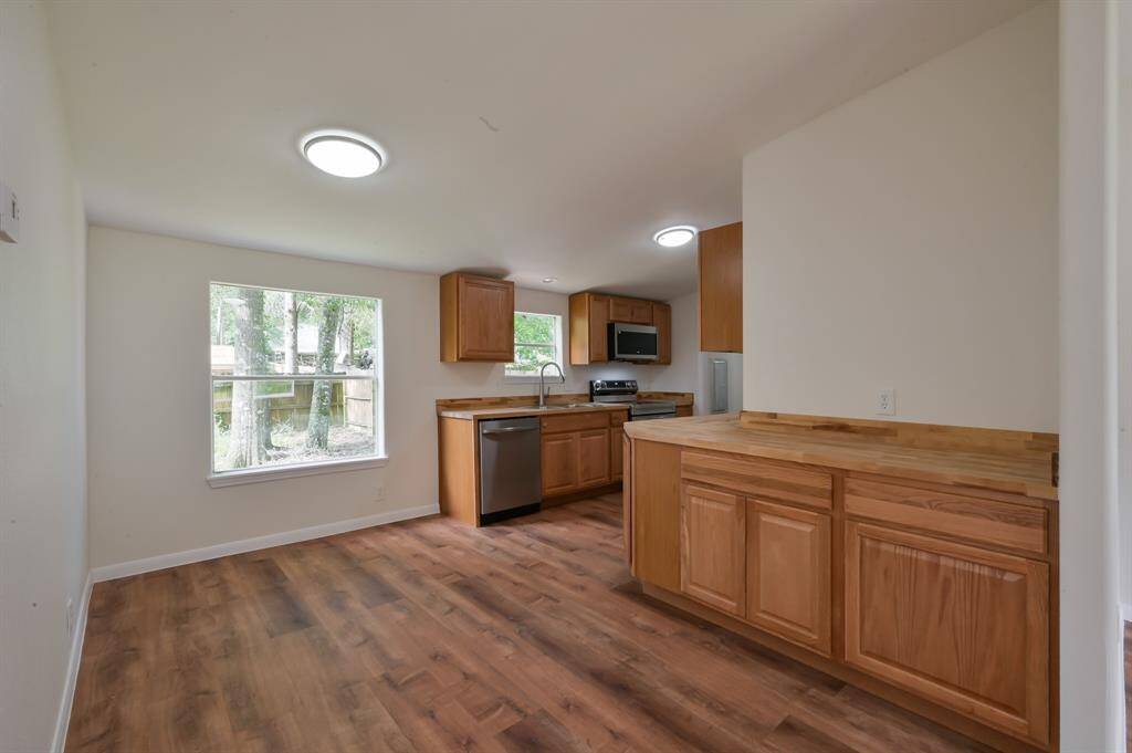 Dining area and kitchen.