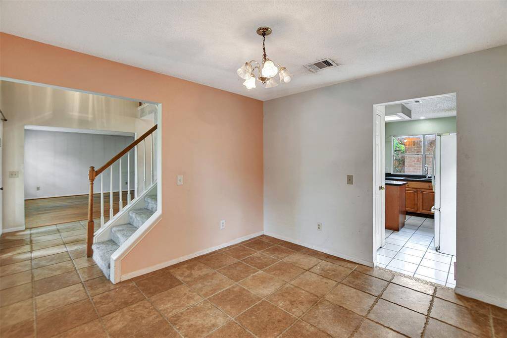 Dining area located just off the kitchen for easy serving.