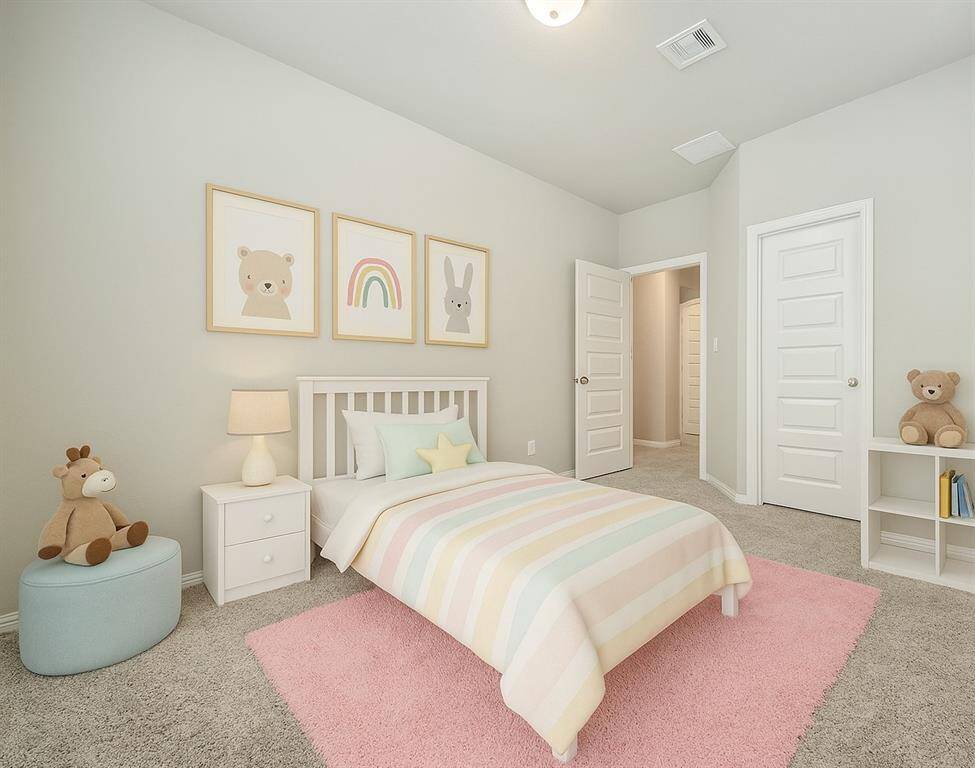 One of two secondary bedrooms (virtually staged).