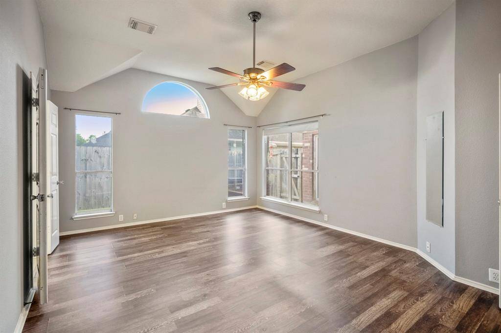 The previous owners were able to fit a workspace in here as well as bedroom furniture.