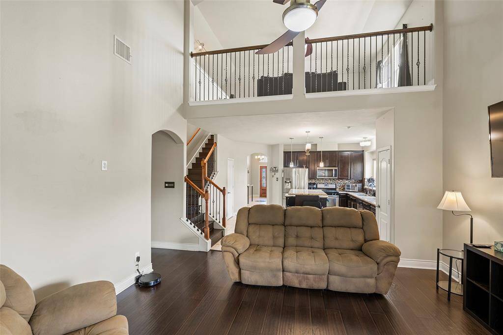 Upstairs is the loft