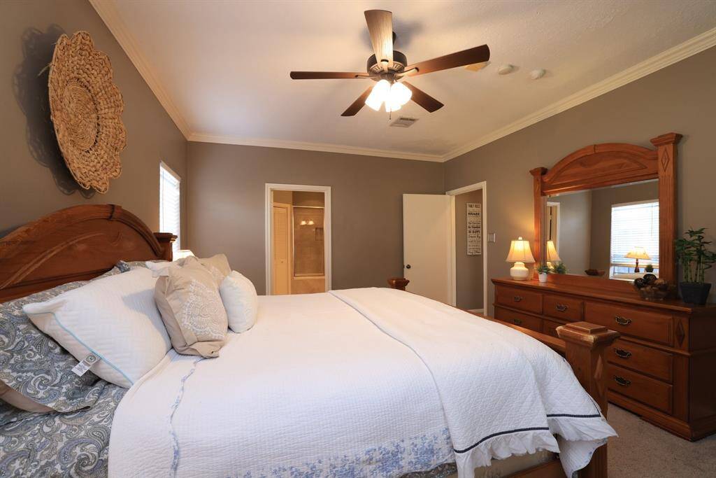 Primary bedroom with office just outside