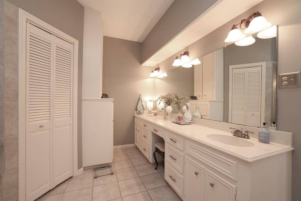 Primary bathroom with two sinks