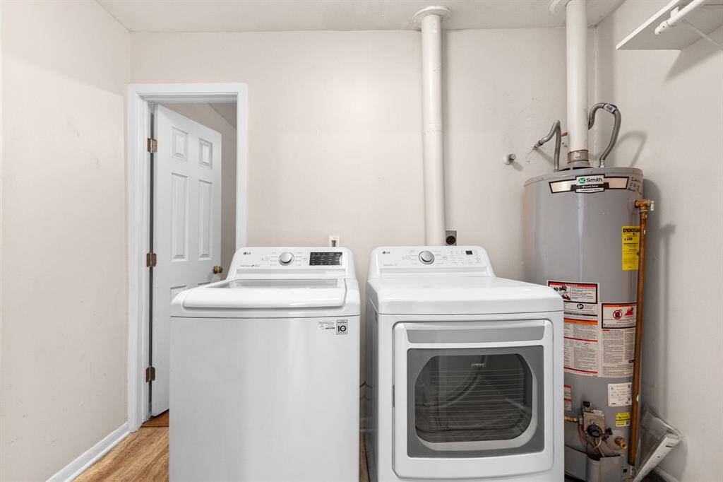 The inside utility room is conveniently located off the kitchen.