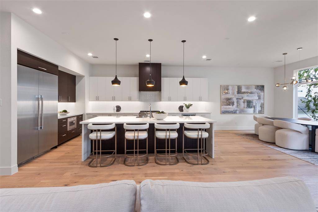 Kitchen area with Dining room to the right