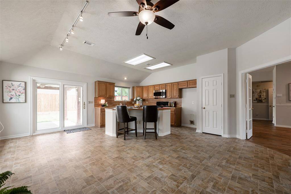 Very unique - close the French doors to keep this space more private.