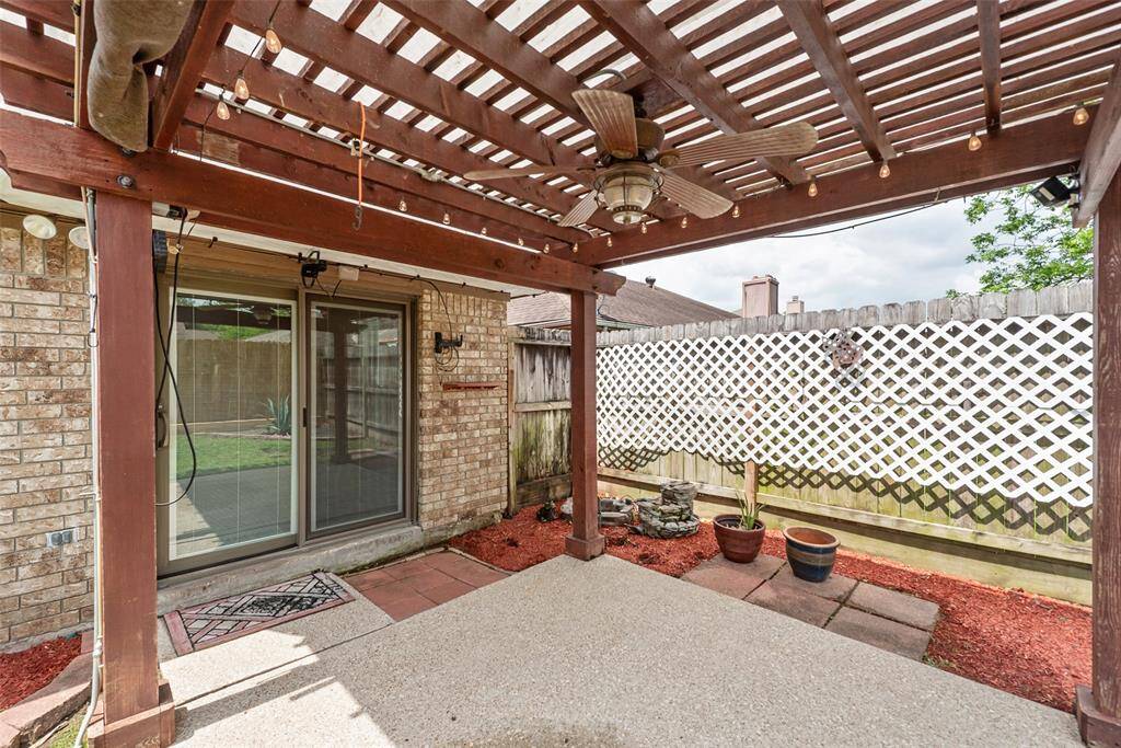 Landscaped surroundings.