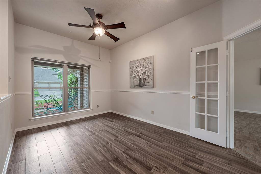 Study / home office through French doors.