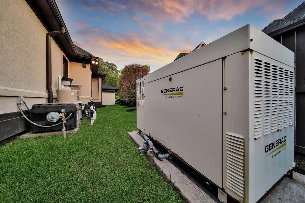 This 6,086 square foot estate is equipped with a powerful 45kW Generac Guardian Series backup generator, providing peace of mind and whole-house coverage during unexpected power outages. Professionally installed and strategically integrated with the home’s mechanical systems, this highly coveted amenity ensures seamless, automatic operation to keep essentials running smoothly, offering both security and comfort for your family when it matters most.